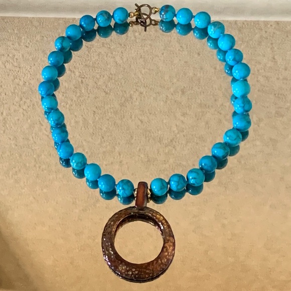 Simon Sebbag Jewelry - SIMON SEBBAG TURQUOISE STONE PENDANT NECKLACE